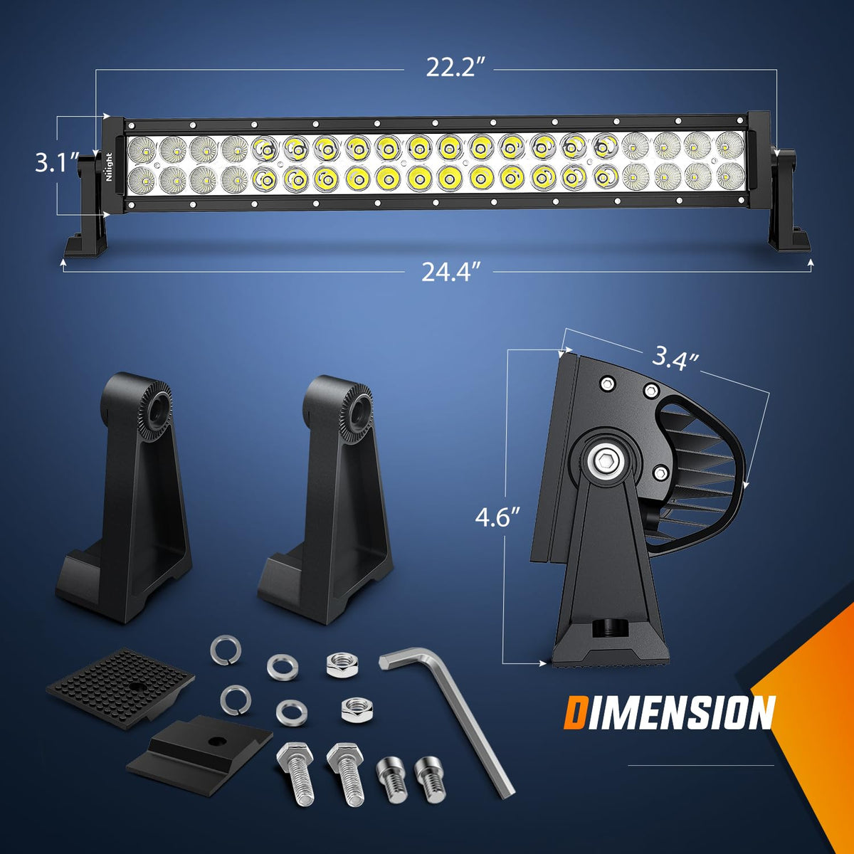 Nilight close-up of side mounting bracket demonstrating secure attachment and durability
