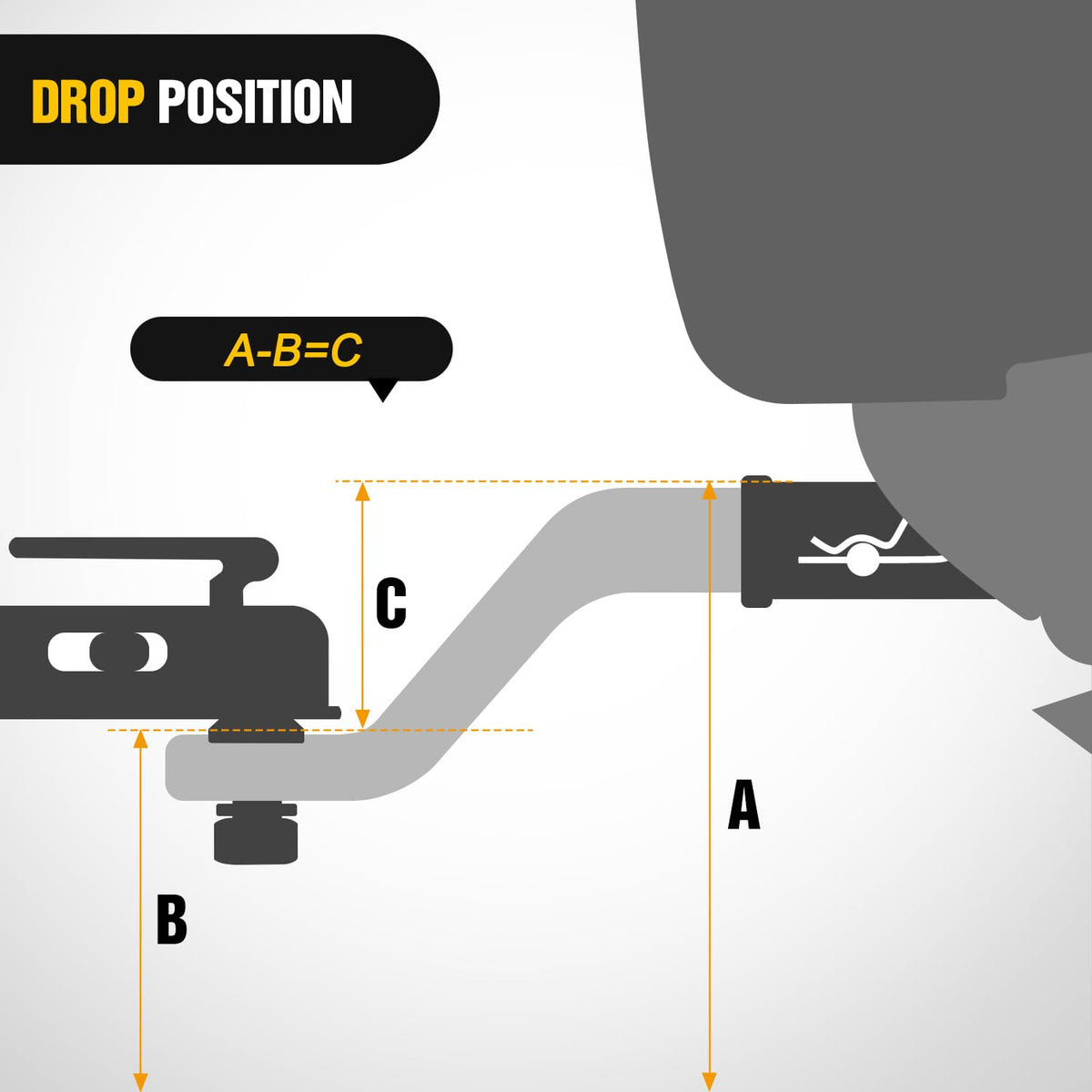 Nilight side profile highlighting the 4-inch drop for correct trailer alignment benefit