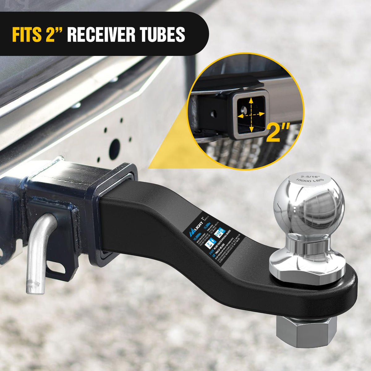 Nilight side profile showing 2-inch drop and 8.5-inch overall length for fit