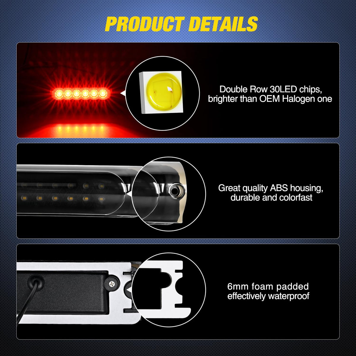 Nilight side profile showing durable housing and low-profile fit for OEM look