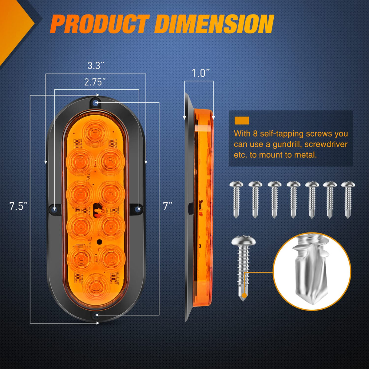 Nilight side profile highlighting sealed lens and weatherproof protection benefit