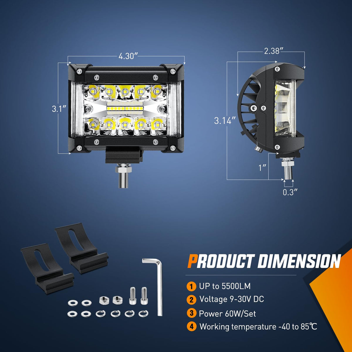 Nilight side profile emphasizing side shooter design for wider peripheral illumination benefit