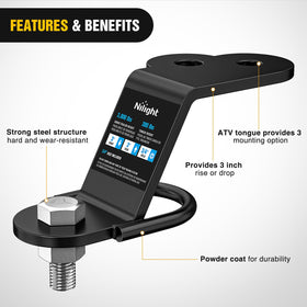 Nilight side profile highlighting 3-inch rise and drop adjustment benefit