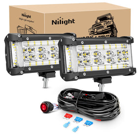 Nilight front view of 5.5" side shooter LEDs showing compact profile and mounting