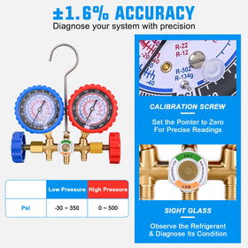 Nilight sight glass showing refrigerant flow and visual confirmation while charging