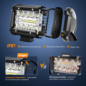 Nilight size comparison in hand to show compact 4-inch pods for flexible mounting