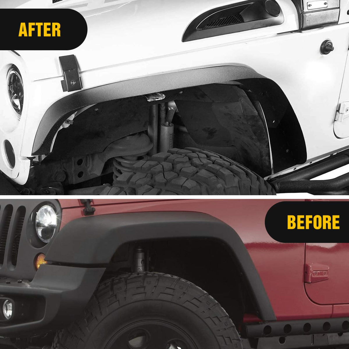 Nilight size comparison with wheel showing extra tire clearance benefit