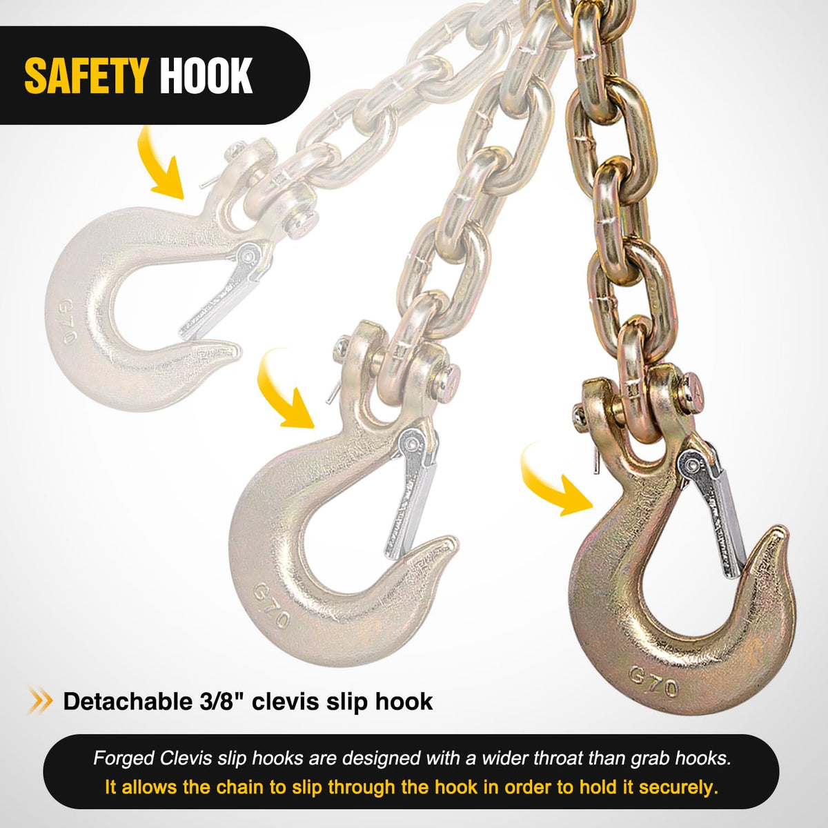 Nilight chain next to ruler for size scale and accurate fit benefit