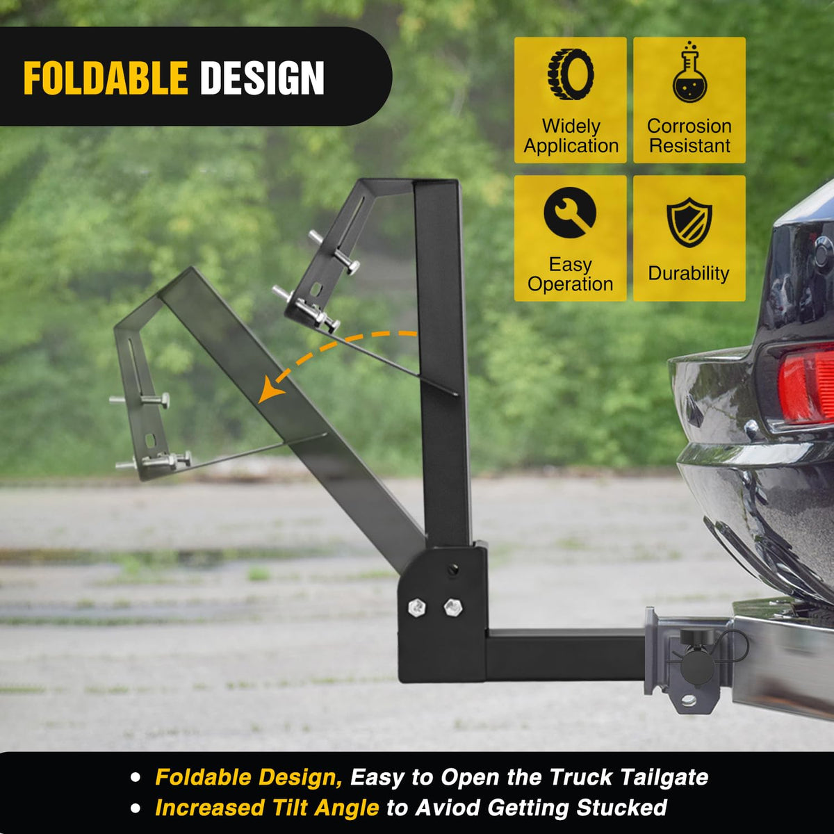 Nilight spare tire mounted on trailer demonstrating stable transport and clearance