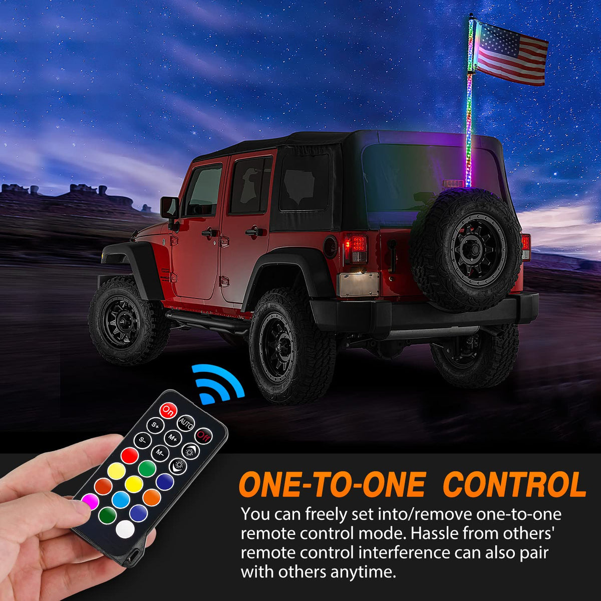 Nilight lit LED patterns showing colorful chase and strobe effects for style
