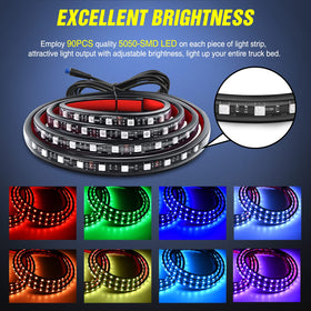 Nilight close-up of 5050 SMD LEDs showing color intensity and clarity