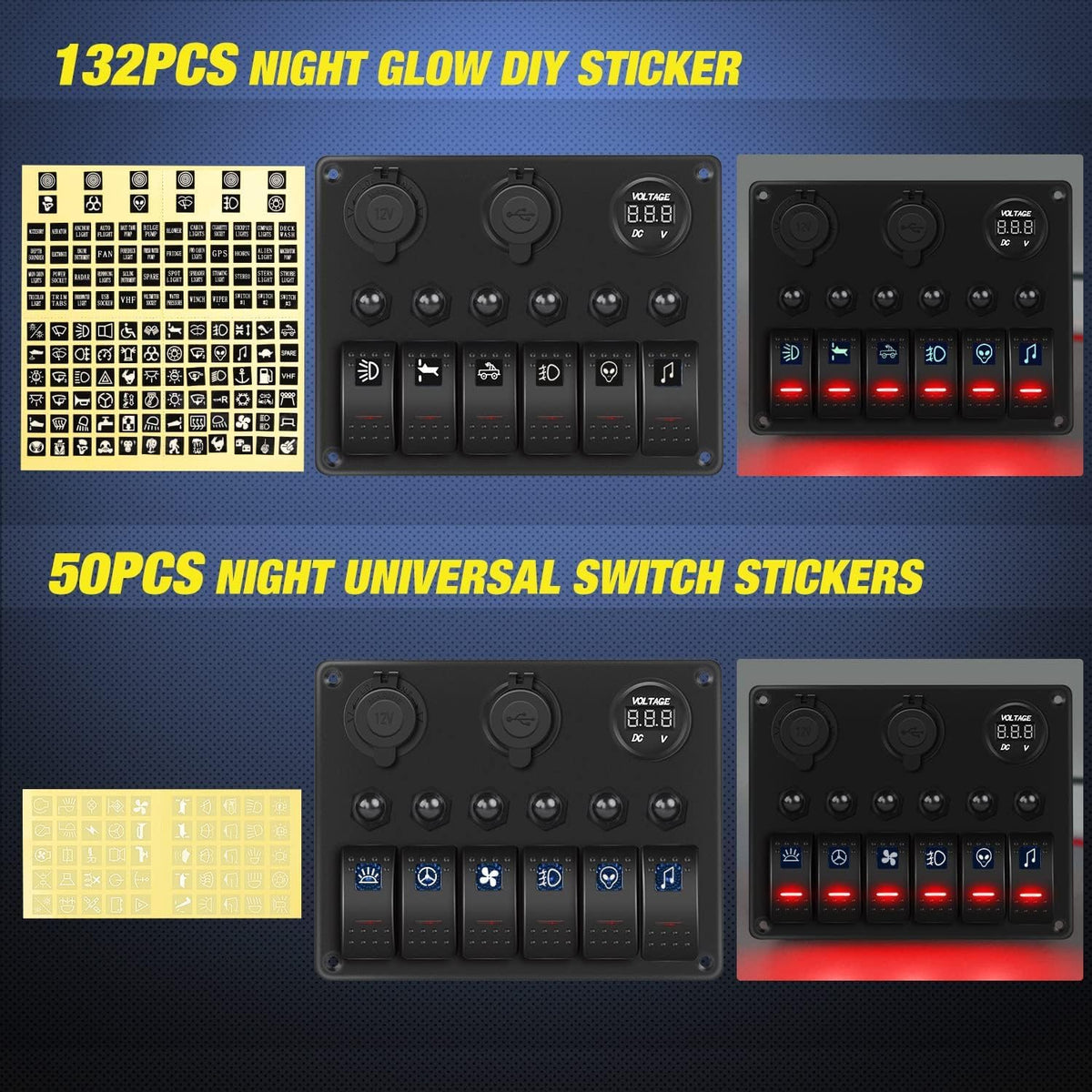 Nilight rocker switch and label detail for clear circuit identification