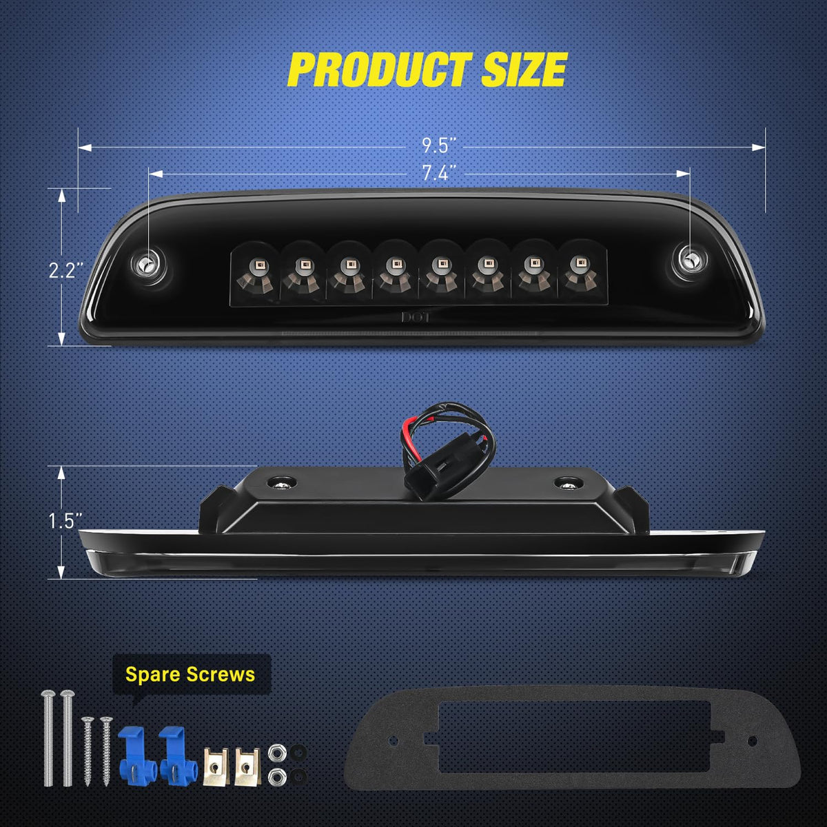 Nilight size comparison with ruler, accurate fit and installation clarity