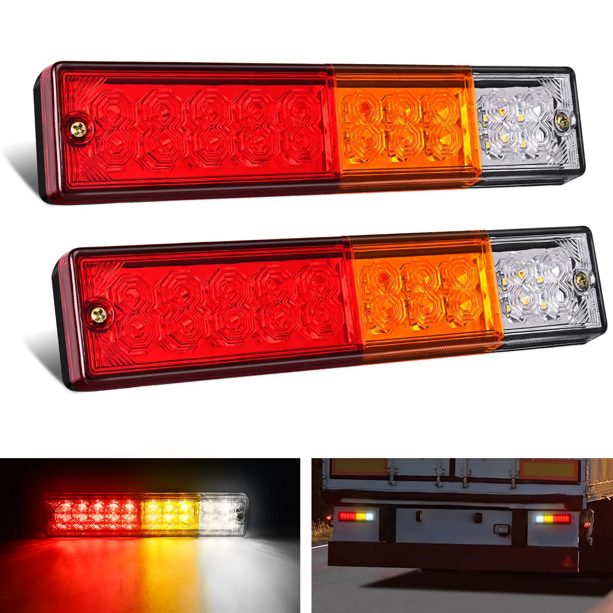 Nilight tail light bar front view showing clear lens and multi-function LEDs improving visibility