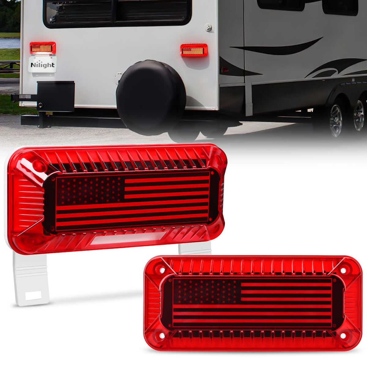 Nilight front view of tail light showing LED array and clear signaling benefit
