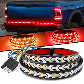 Nilight front view of 48-inch tailgate light showing full LED arrow benefit visibility