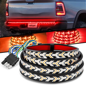 Nilight front view of 60-inch tailgate light strip showing full LED band and wide visibility