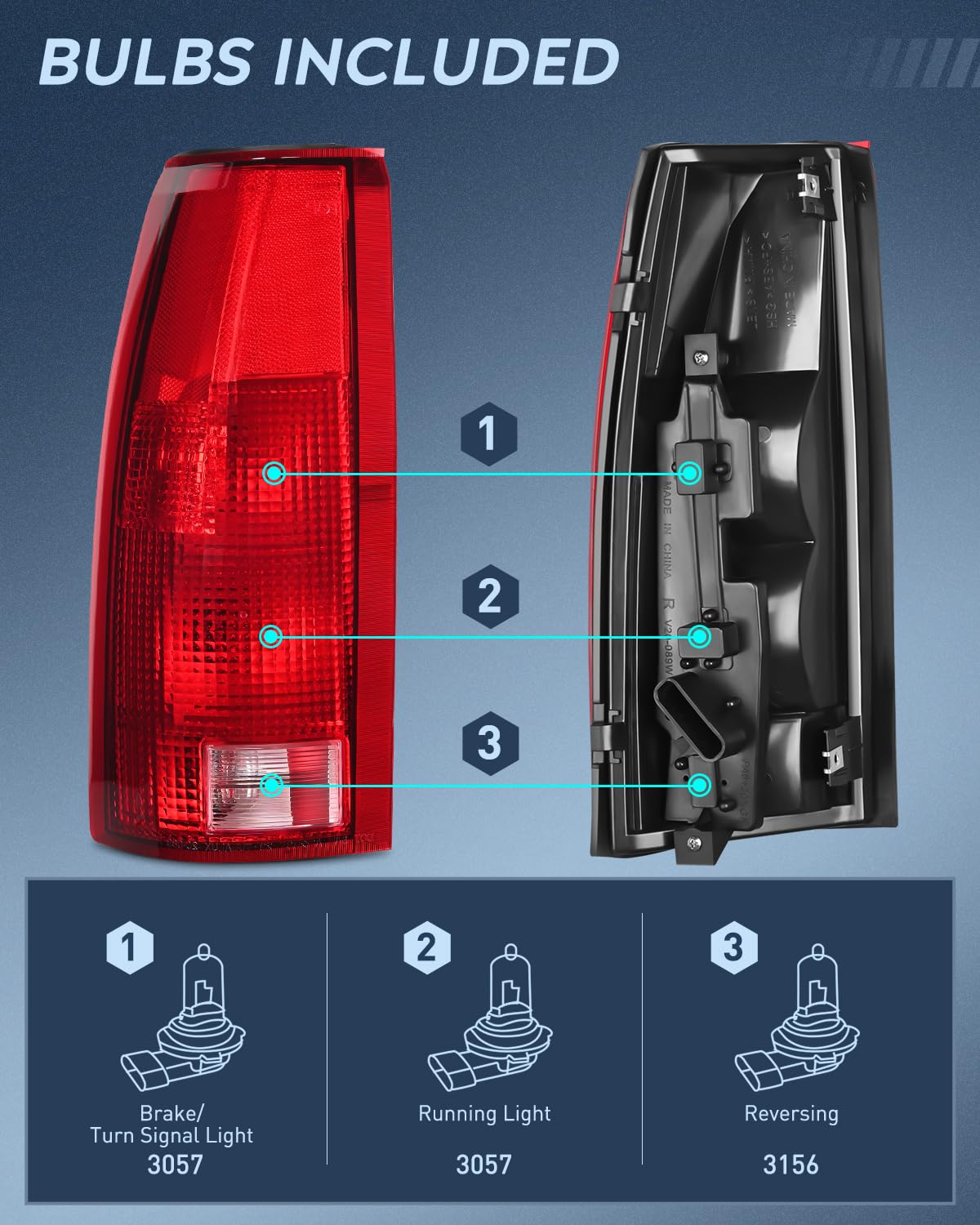 Nilight taillight lens close-up showing clear brake light visibility