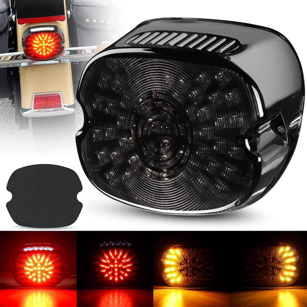 Nilight front view of smoked tail light showing sleek design and improved visibility