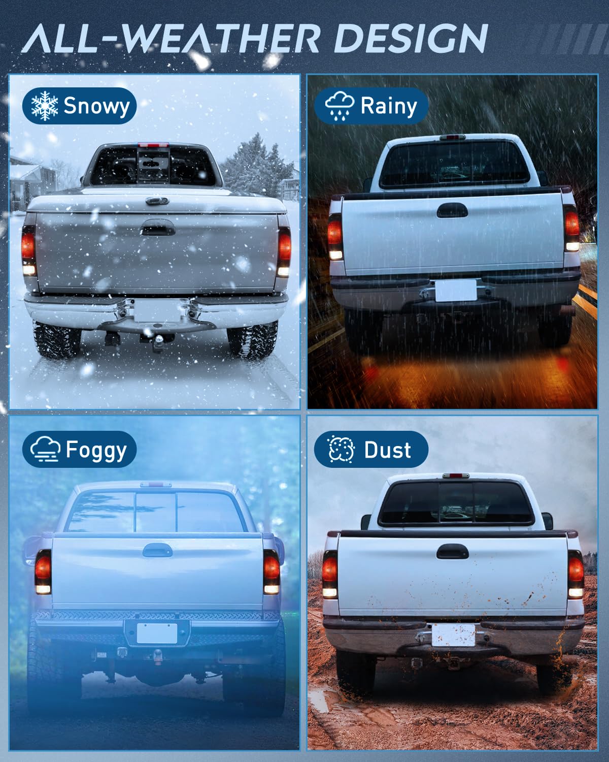 Nilight taillight illuminated at night demonstrating bright, compliant visibility