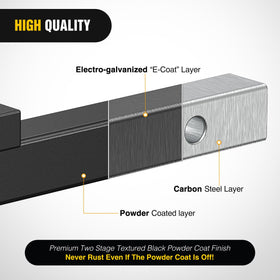 Nilight textured black powder coat finish detail protecting against corrosion benefit