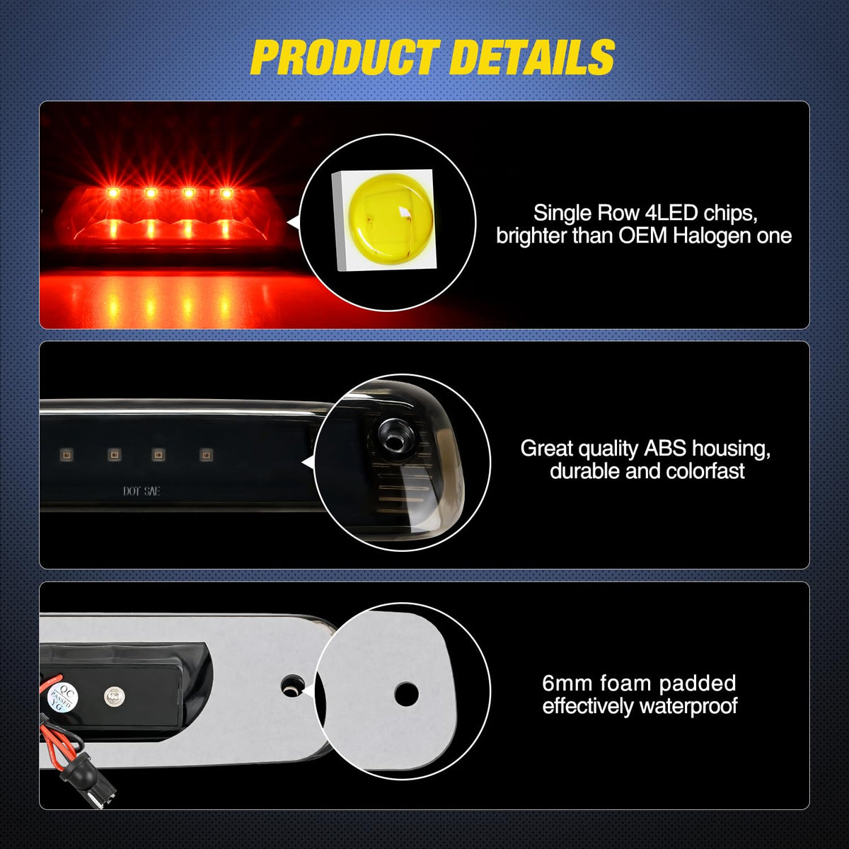 Nilight third brake light mounted on Jeep Cherokee demonstrating direct fit