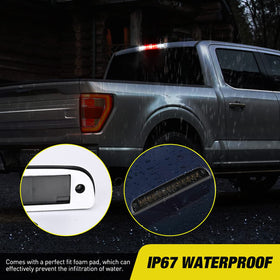 Nilight third brake light next to ruler illustrating compact dimensions and easy fit