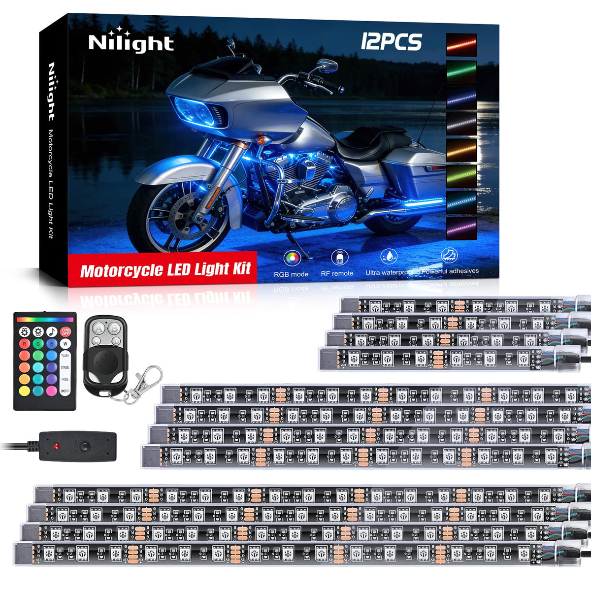 Nilight TL-35 front mounted on cruiser highlighting accent benefit