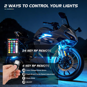 Nilight dual RF remotes with controller showing convenient wireless control
