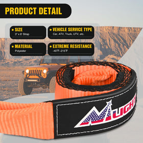 Nilight tow strap close-up weave demonstrating durable polyester strength