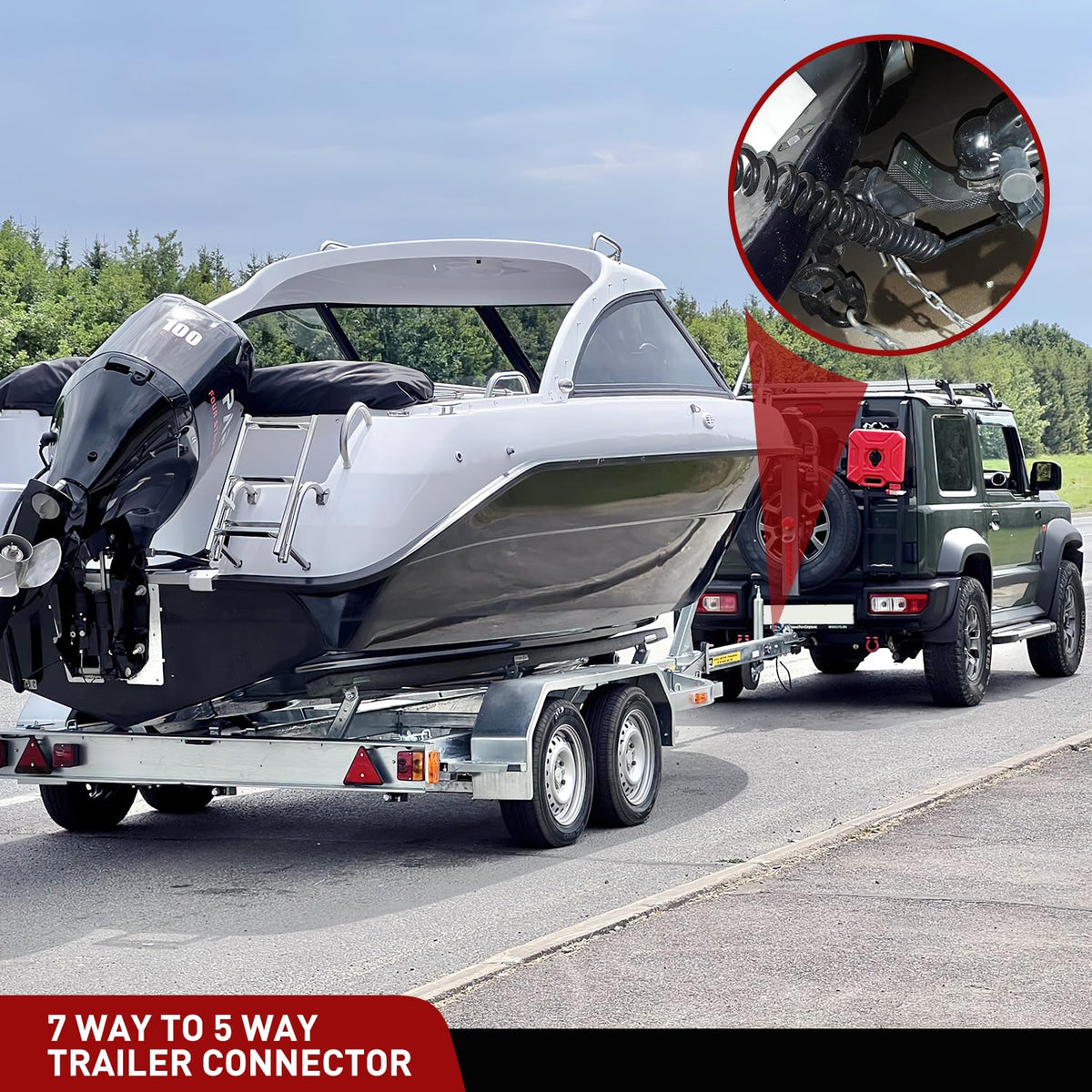 Nilight adapter connected between vehicle and trailer demonstrating proper use