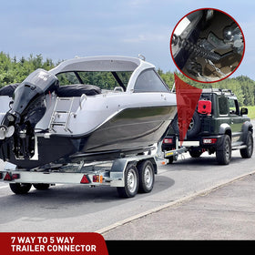 Nilight adapter connected between vehicle and trailer demonstrating proper use