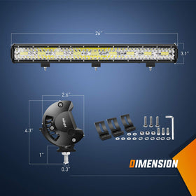 Nilight close-up of triple-row LEDs highlighting concentrated brightness and efficiency benefit