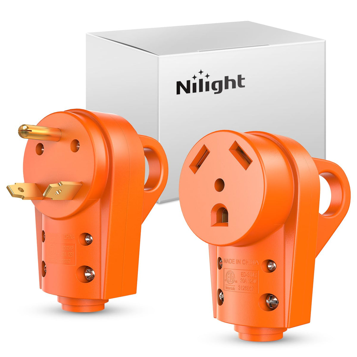 Nilight front view of TT-30P and TT-30R showing plug faces and secure fit benefit