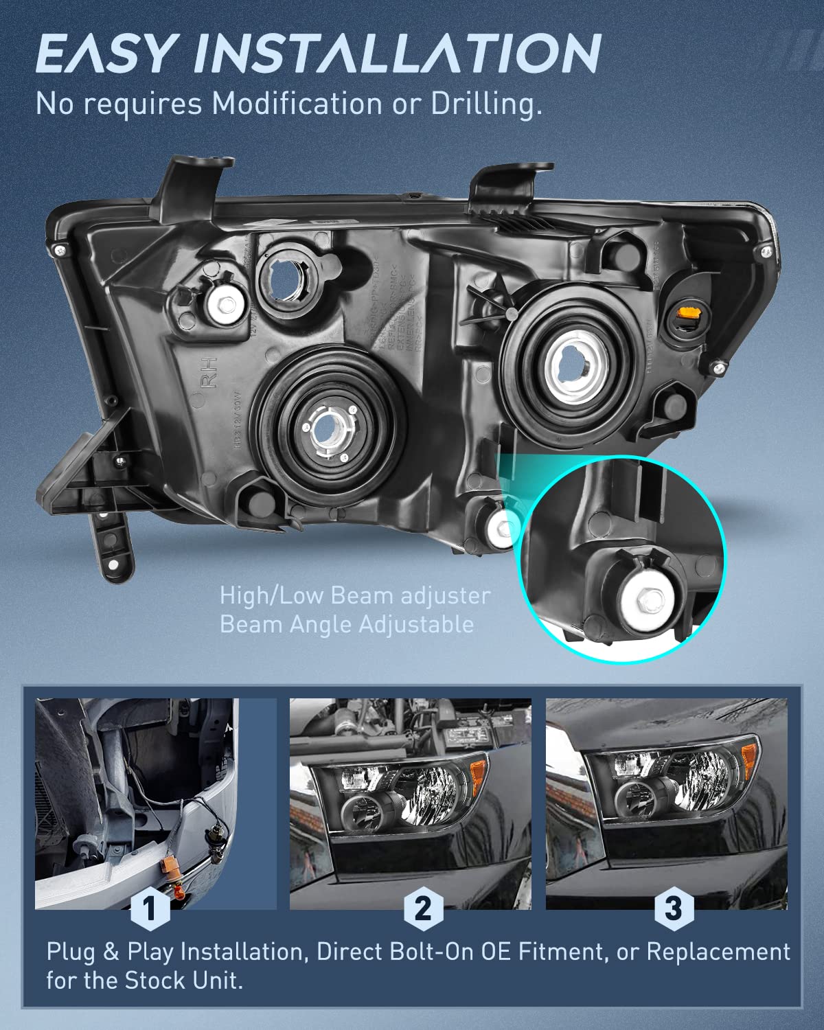 Nilight turn signal lens close-up showing clear signaling visibility