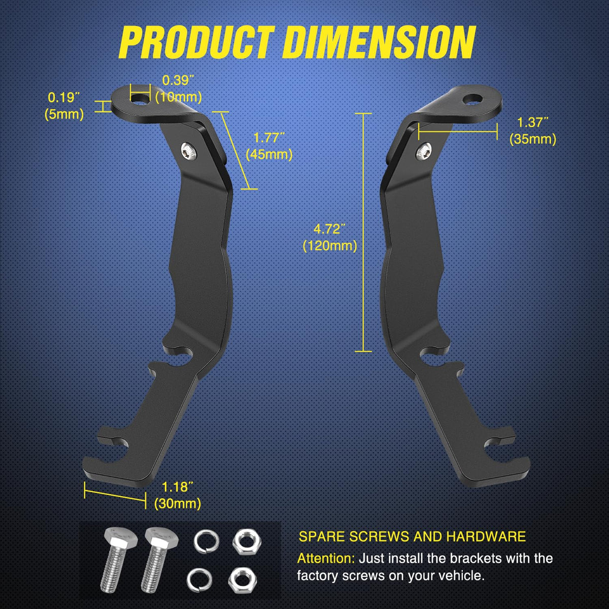 Nilight two brackets laid out to show driver and passenger side completeness