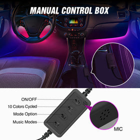 Nilight installed under dash illuminating footwell for enhanced ambiance