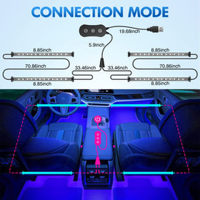 Nilight under-dash installation view shows tidy hidden-wiring benefit