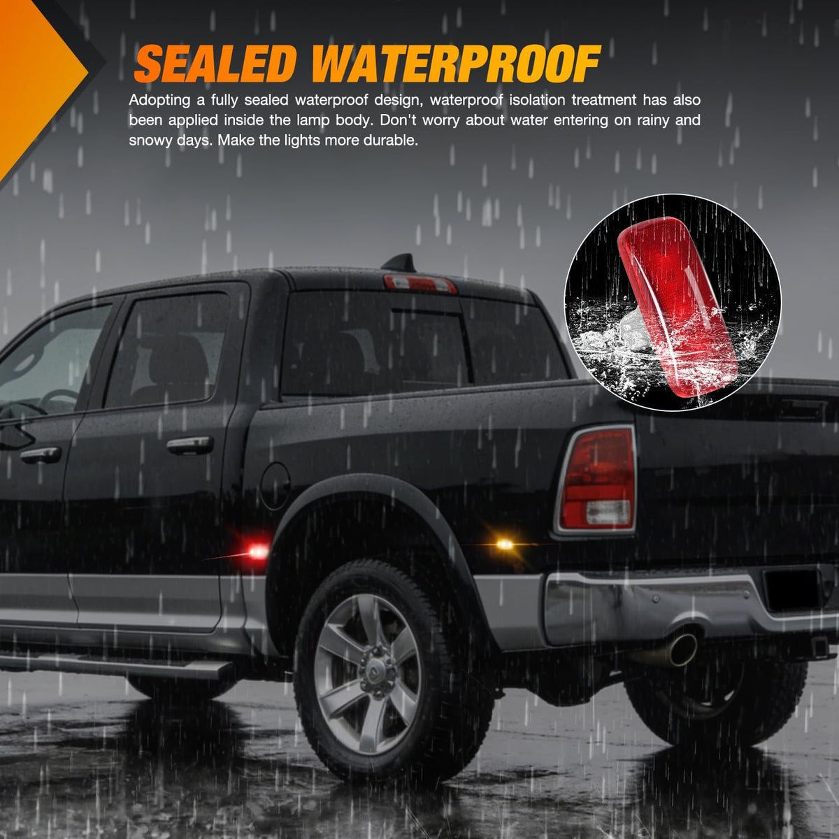 Nilight waterproof lens seal close-up, durable weatherproof benefit