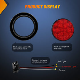 Nilight tail light in rain demonstrating IP67 waterproof protection