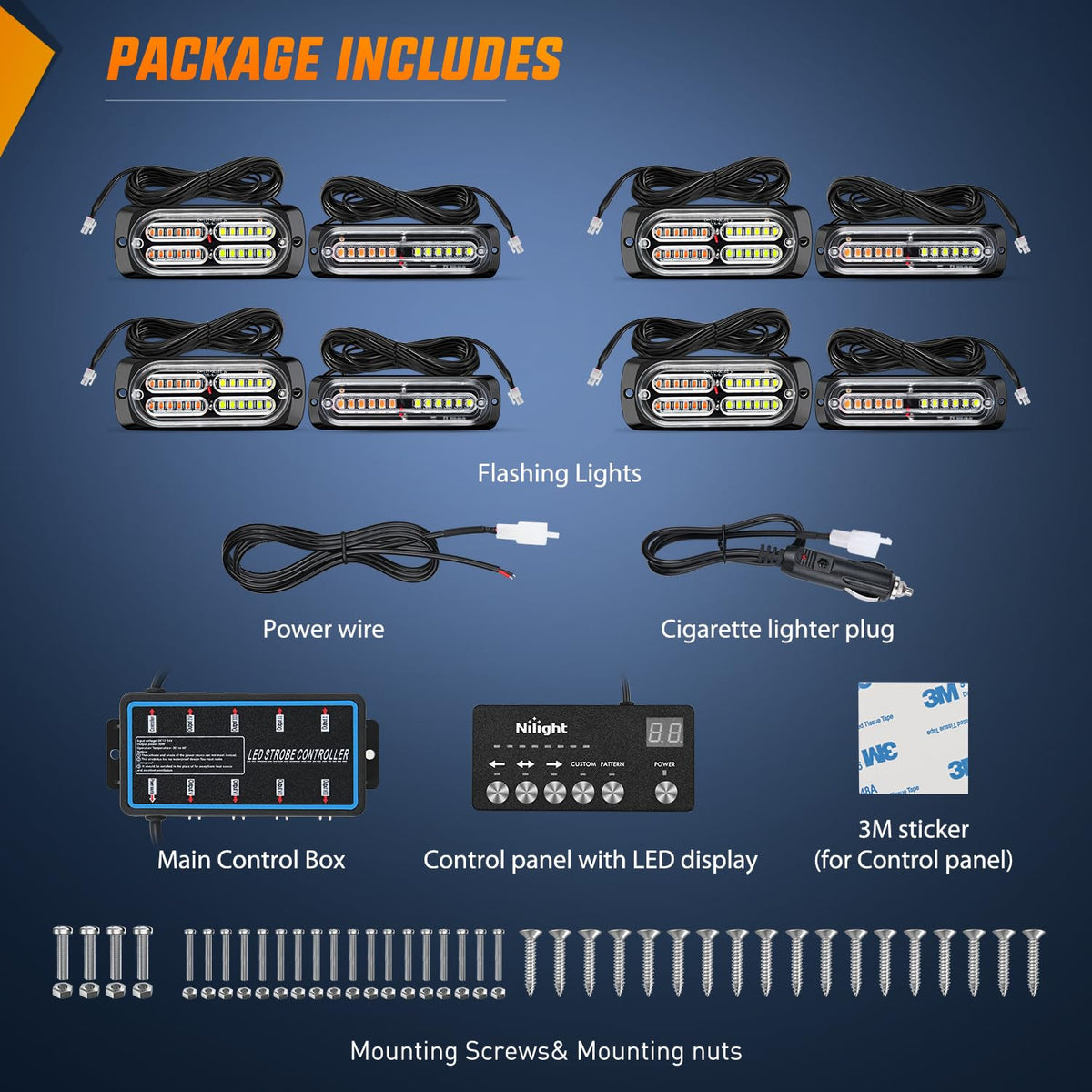 Nilight illuminated in rainy conditions to show day and night weather visibility