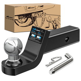Nilight front view of hitch ball mount showing compact design and ready-to-use benefit