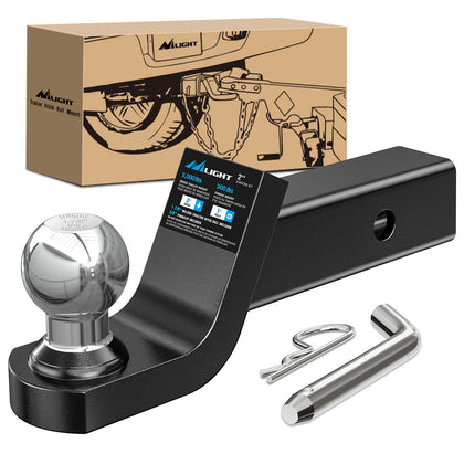 Nilight front view of hitch ball mount showing compact design and ready-to-use benefit