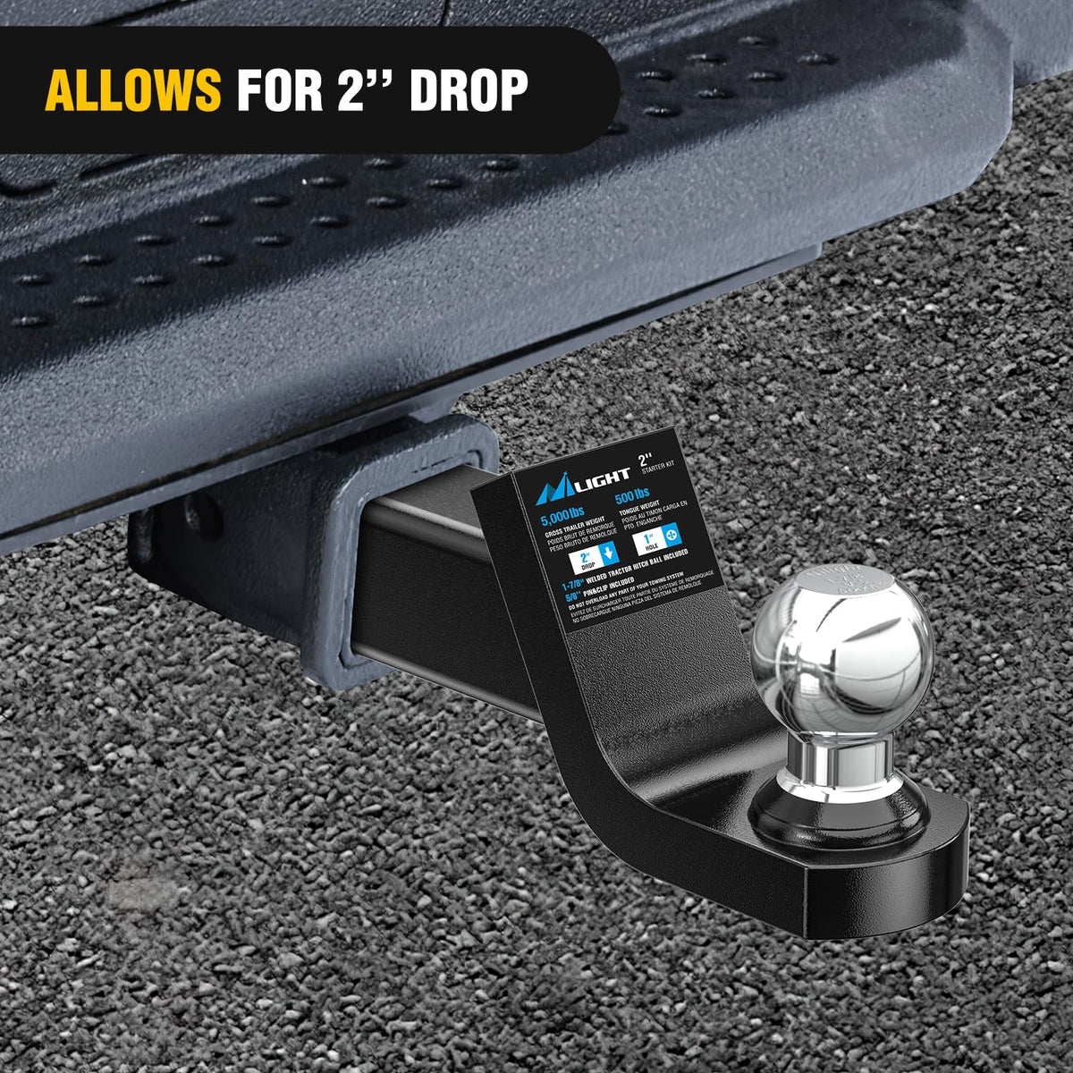 Nilight ball mount next to ruler for scale to show compact size benefit