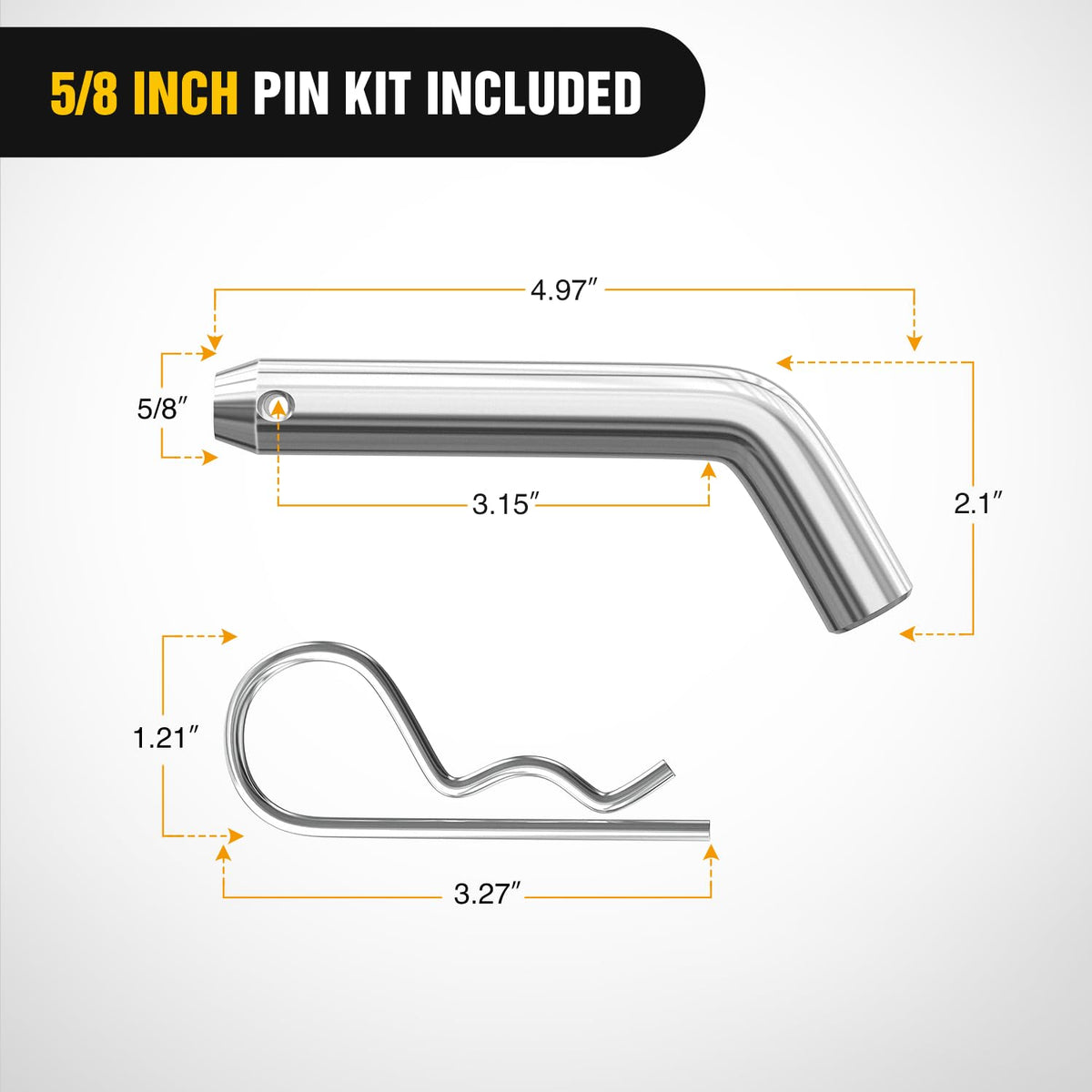 Nilight shank detail showing 2x2 inch fit for standard receivers and durability benefit