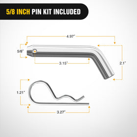 Nilight shank detail showing 2x2 inch fit for standard receivers and durability benefit