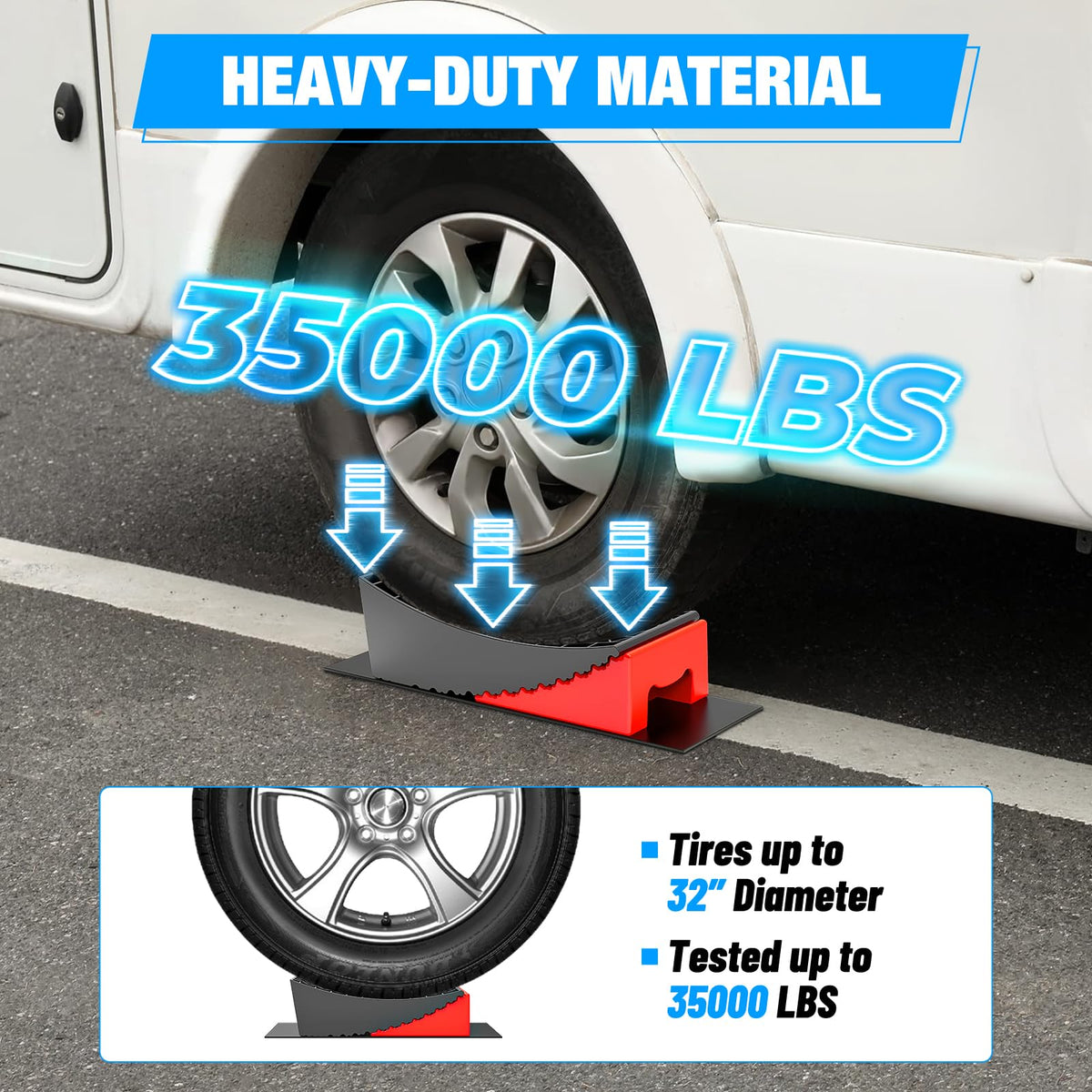 Nilight wheel chock detail locking tires and preventing trailer roll