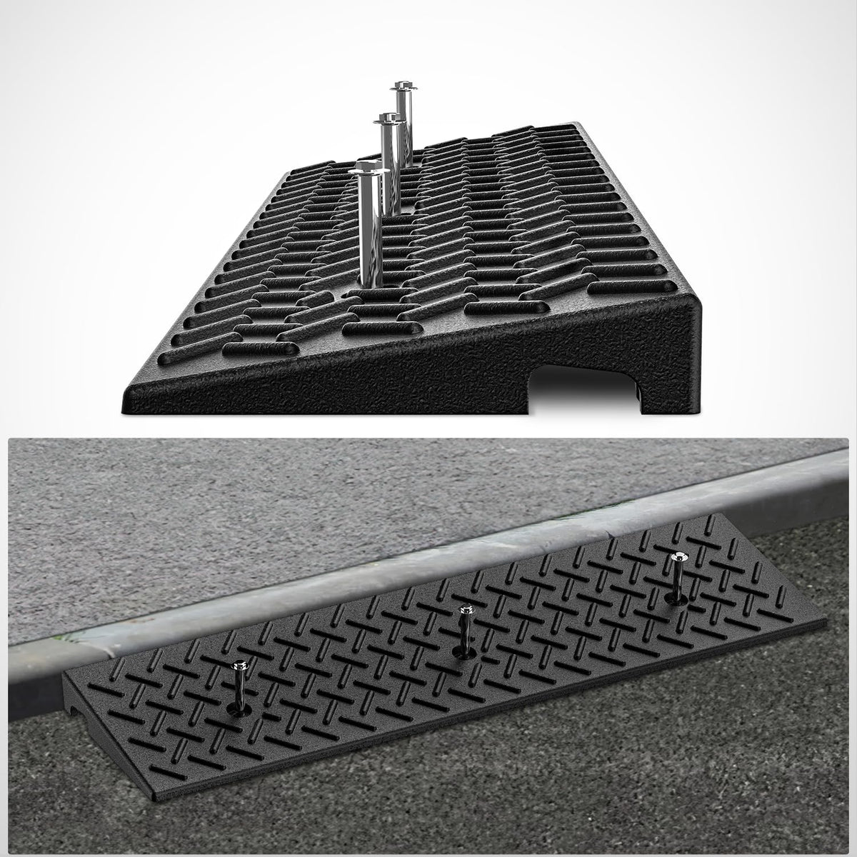Nilight curb ramp used by wheelchair and stroller enabling smooth passage