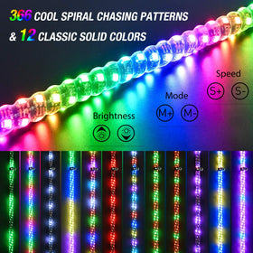 Nilight close-up of spiral LEDs highlighting uniform 360-degree glow benefit