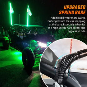 Nilight whip mounted on ATV demonstrating increased night riding visibility benefit